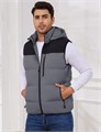 Мужской зимний жилет с капюшоном и цветной стёжкой на молнии от Gihuo 11298573