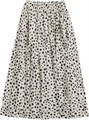 Юбка миди с винтажным принтом от Milumia, с высокой талией, расклешенная, повседневная, из 100% полиэстера 11277262