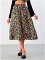 Юбка миди с винтажным принтом от Milumia, с высокой талией, расклешенная, повседневная, из 100% полиэстера 11277262