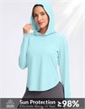 Женская легкая солнцезащитная футболка с капюшоном G Gradual UPF 50+ с длинными рукавами для активного отдыха и рыбалки 10023174
