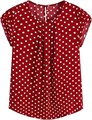 Элегантная красная блузка Milumia с короткими рукавами и горошком на спине, размер 3XL 11310993