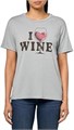 Женская футболка Lucky Brand с надписью ',Я люблю вино',, из 100% хлопка, с круглым вырезом, в молодёжном стиле 11281429