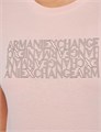 A|X Armani Exchange Футболка A | X ARMANI EXCHANGE из пима хлопка с круглым вырезом и логотипом в блоковом узоре, розовая 11277464