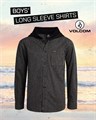 Детская рубашка с длинным рукавом Volcom - Дышащая клетчатая хлопковая рубашка (размеры 4-20) 11263576