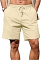 Мужские льняные хлопковые шорты Sailwind 7 дюймов с эластичным поясом и завязками, идеальные для лета 11293987