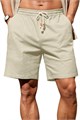 Мужские льняные хлопковые шорты Sailwind 7 дюймов с эластичным поясом и завязками, идеальные для лета 11293987