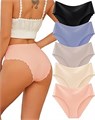 Finetoo Бесшовные женские трусики с высокой талией и волнистыми краями: сексуальные и стильные, комплект из 5 штук (размеры S-XXL) 11245266