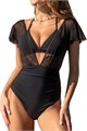 Цельный купальник для женщин с рюшами от CUPSHE, с V-образным вырезом и треугольными бретелями, многофункциональный стиль 11265800