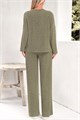 Женский комплект домашней одежды Prettygarden из 2-х предметов: лонгслив с V-образным вырезом и широкие брюки с карманами 11248079