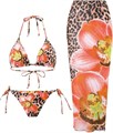 Купальник ZAFUL из 3 предметов: цветной топ-бикини с завязками и длинная полупрозрачная юбка, различные размеры 11255039