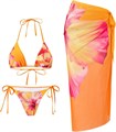 Купальник ZAFUL из 3 предметов: цветной топ-бикини с завязками и длинная полупрозрачная юбка, различные размеры 11255039
