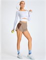 Женские спортивные мини-шорты Bmjl с высокой талией, карманами и эластичной тканью, длина 2,5 дюйма 11243463