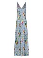 Макси-сарафан из 100% льна с цветочным принтом от Camilla, закрытая спина, стильный V-образный вырез 11023462