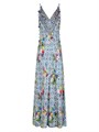 Макси-сарафан из 100% льна с цветочным принтом от Camilla, закрытая спина, стильный V-образный вырез 11023462