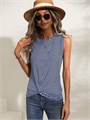 Молодежный безрукавный топ SweatyRocks с асимметричным полосатым принтом и закрученным передом 11294518