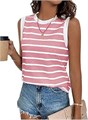 Летний молодёжный полосатый топ без рукавов SweatyRocks с круглым вырезом для женщин 11300147