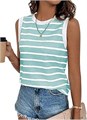 Летний молодёжный полосатый топ без рукавов SweatyRocks с круглым вырезом для женщин 11300147