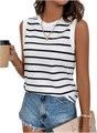Летний молодёжный полосатый топ без рукавов SweatyRocks с круглым вырезом для женщин 11300147