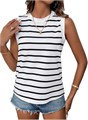 Летний молодёжный полосатый топ без рукавов SweatyRocks с круглым вырезом для женщин 11300147
