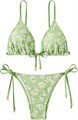 Раздельный женский купальник Milumia с цветочным принтом и треугольными чашками на завязках 11279817