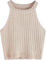 Женский кроп-топ SweatyRocks из акрила и спандекса с рифленым дизайном и открытыми плечами 11289350