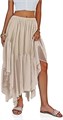 Бохо макси-юбка Fisoew с асимметричным подолом, легкая полиэстеровая ткань, универсальный размер 11245295