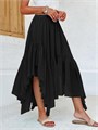 Бохо макси-юбка Fisoew с асимметричным подолом, легкая полиэстеровая ткань, универсальный размер 11245295