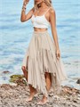 Бохо макси-юбка Fisoew с асимметричным подолом, легкая полиэстеровая ткань, универсальный размер 11245295