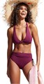 Женское бикини CRZ YOGA с высокой талией, регулируемыми боковыми завязками и полной поддержкой для купания 11292768