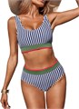Сексуальное бикини Fisoew с завязкой на шее и высоким поясом, двухкомплектный купальник без спины 11307989