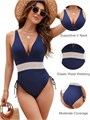 Женский купальник-боди Blooming Jelly с утяжкой талии, из 82% нейлона и 18% спандекса, с модным цветовым блоком 11281138
