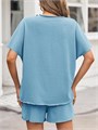 Летний женский комплект Fisoew из 2 предметов: оверсайз футболка с коротким рукавом и тренировочные шорты 11259363
