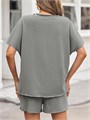 Летний женский комплект Fisoew из 2 предметов: оверсайз футболка с коротким рукавом и тренировочные шорты 11259363