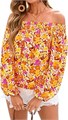 Летний лонгслив Kirundo с открытыми плечами для женщин 2025 – цветочная бохо-блузка для вечернего выхода 11280747