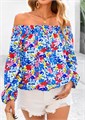 Летний лонгслив Kirundo с открытыми плечами для женщин 2025 – цветочная бохо-блузка для вечернего выхода 11280747