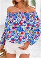 Летний лонгслив Kirundo с открытыми плечами для женщин 2025 – цветочная бохо-блузка для вечернего выхода 11280747