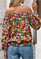 Летний лонгслив Kirundo с открытыми плечами для женщин 2025 – цветочная бохо-блузка для вечернего выхода 11280747