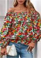 Летний лонгслив Kirundo с открытыми плечами для женщин 2025 – цветочная бохо-блузка для вечернего выхода 11280747