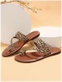 Женские летние сандалии Gorglitter с леопардовым принтом и открытым носком на плоской подошве для прогулок 11276242