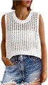 Женская летняя кружевная майка Fisoew без рукавов, с глубоким вырезом и свободным кроем, 100% акрил 11261112