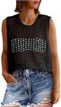 Женская летняя кружевная майка Fisoew без рукавов, с глубоким вырезом и свободным кроем, 100% акрил 11261112
