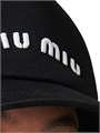 Miu Miu Бейсболка Drill с вышитым логотипом, 100% хлопок, подкладка из фая 11014549