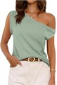 Женская летняя майка Cicy Bell с открытым плечом и свободным силуэтом из рибаны для повседневного стиля 11281646