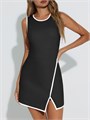 Спортивное платье Fisoew для тренировок с встроенным бюстгальтером и карманами, без рукавов, мини-платье 11297304
