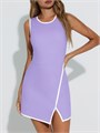 Спортивное платье Fisoew для тренировок с встроенным бюстгальтером и карманами, без рукавов, мини-платье 11297304