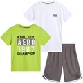 Aeropostale Набор активной одежды для мальчиков - 3 предмета: футболки с короткими рукавами и шорты-дельфины (размер 8-12) 11304302