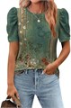 Стильная повседневная блуза с цветочным принтом и рукавами-рюшей для женщин от Zeagoo 11298366