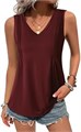 Женская майка Zeagoo с V-образным вырезом и свободным кроем, в летнем стиле, со складками, 95% полиэстер, 5% спандекс 11288233