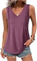 Женская майка Zeagoo с V-образным вырезом и свободным кроем, в летнем стиле, со складками, 95% полиэстер, 5% спандекс 11288233