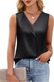 Женская шёлковая блуза Blooming Jelly с элегантным V-образным вырезом, без рукавов, идеально подходит для делового стиля 2025 11246128